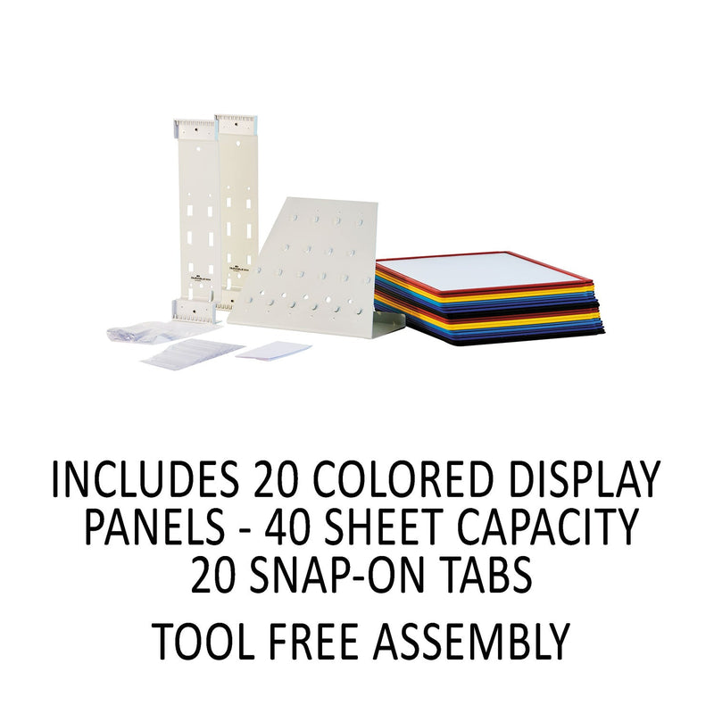 Durable VARIO Reference Desktop System, 20 Panels, Assorted Borders and Panels