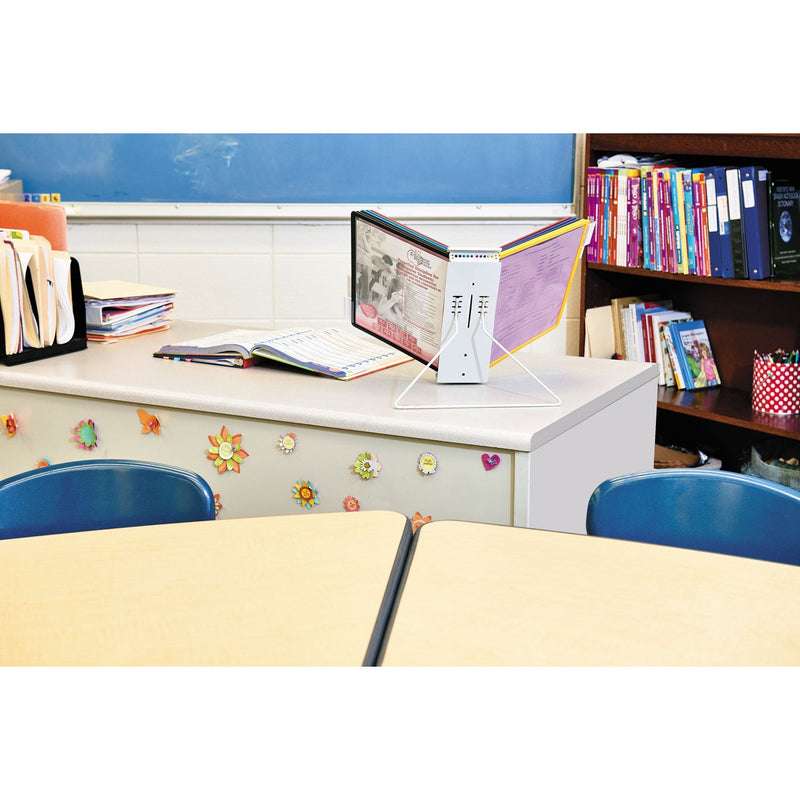 Durable InstaView Expandable Desktop Reference System, 10 Panels, Assorted Borders