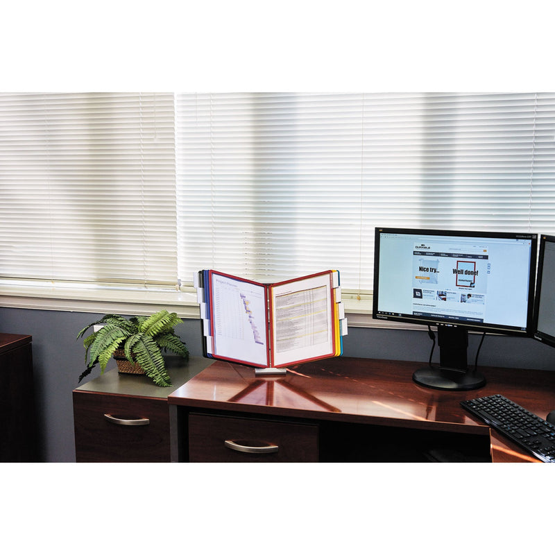 Durable InstaView Expandable Desktop Reference System, 10 Panels, Assorted Borders