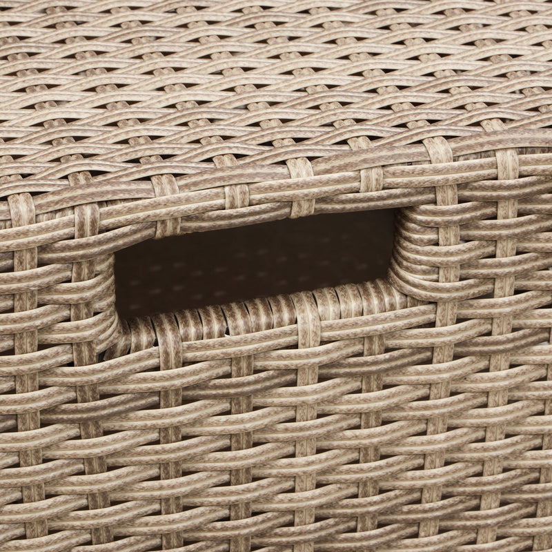 U-Style 4 Piece Outdoor Patio Furniture Set with Ottoman and Cushions