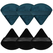 6 Pcs Powder Puff Face Soft Triangle Makeup Puff Velour Makeup Sponge Beauty Blender for Loose Powder (Black)