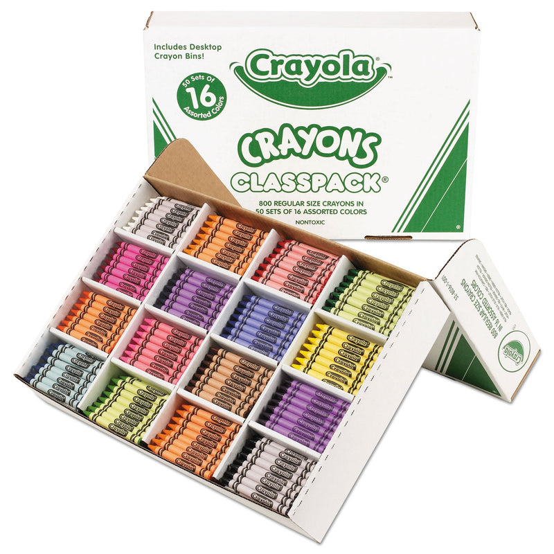 Crayola Classpack Regular Crayons, 16 Colors, 800/Box