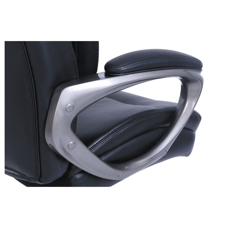 SertaPedic Cosset Big and Tall Executive Chair, Supports Up to 400 lb, 19" to 22" Seat Height, Black Seat/Back, Slate Base