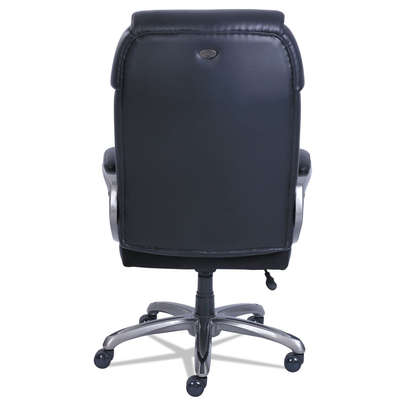 SertaPedic Cosset Big and Tall Executive Chair, Supports Up to 400 lb, 19" to 22" Seat Height, Black Seat/Back, Slate Base