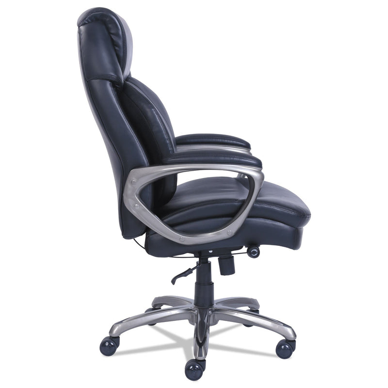 SertaPedic Cosset High-Back Executive Chair, Supports Up to 275 lb, 18.75" to 21.75" Seat Height, Black Seat/Back, Slate Base