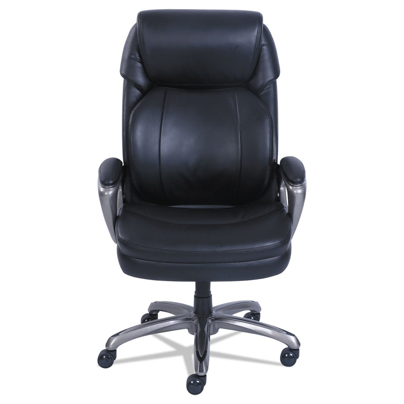 SertaPedic Cosset Big and Tall Executive Chair, Supports Up to 400 lb, 19" to 22" Seat Height, Black Seat/Back, Slate Base