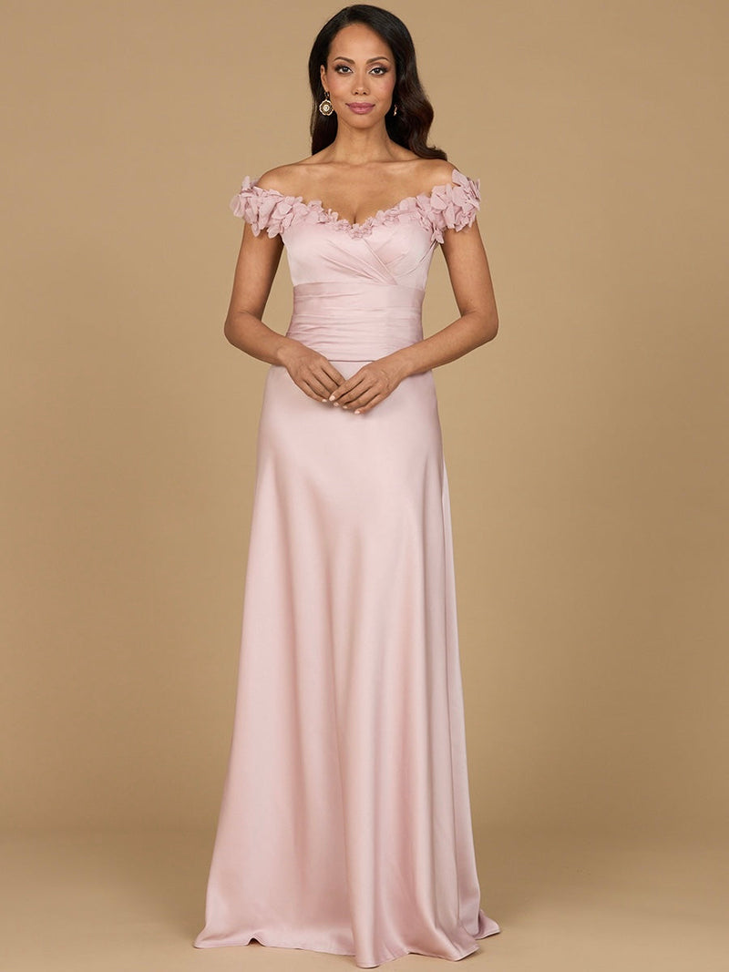 Off Shoulder Satin Gown