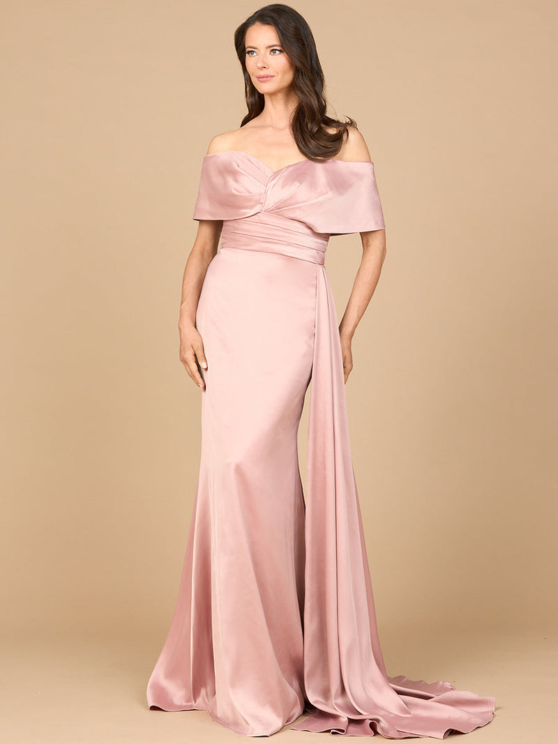 Off Shoulder Satin Dress