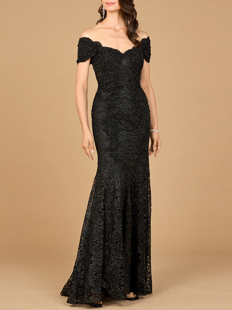 Fitted Lace Mermaid Gown