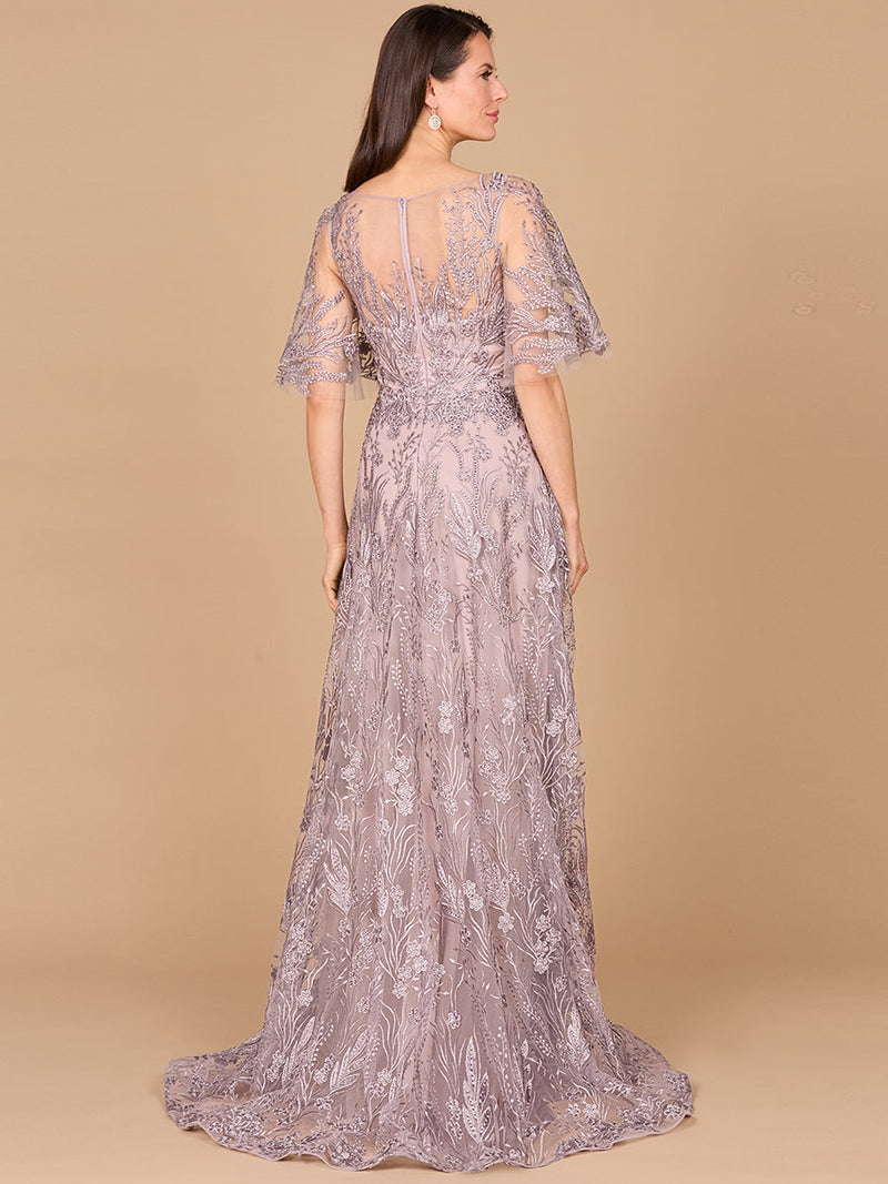 Modest, Cape Sleeve A-line Gown