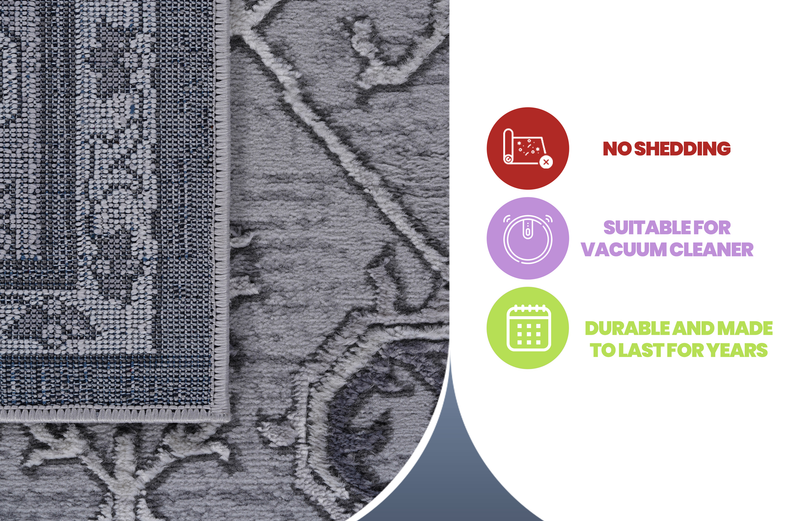 NAAR MARFI Collection 5X7 Grey / Oriental Area Rug