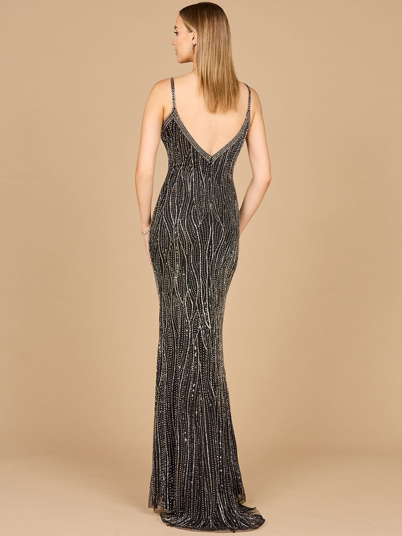 V-Neck Fitted Gown  - OUTLET