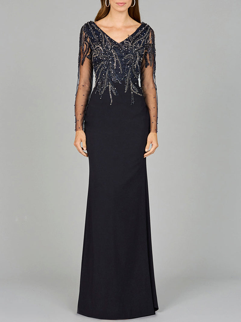 Long Sleeve Knit Gown