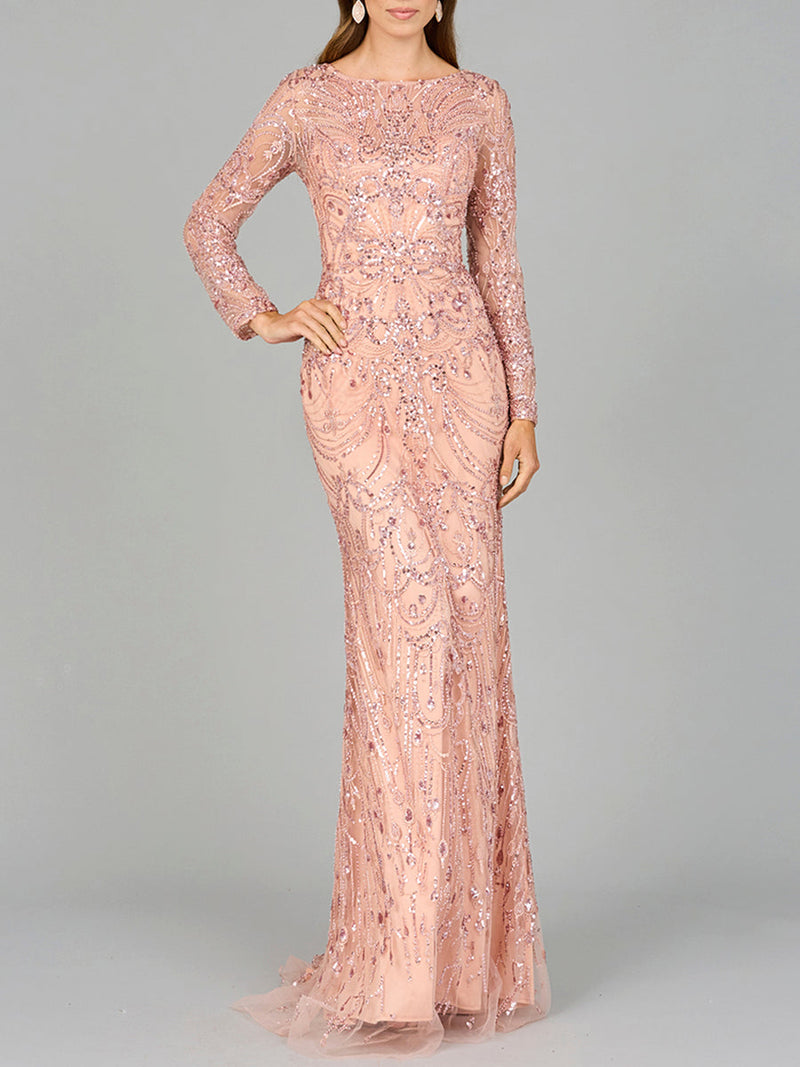 Long Sleeve Lace Gown
