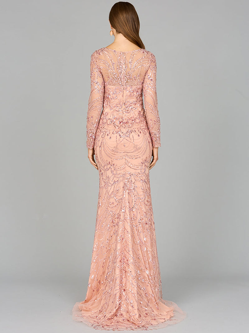 Long Sleeve Lace Gown