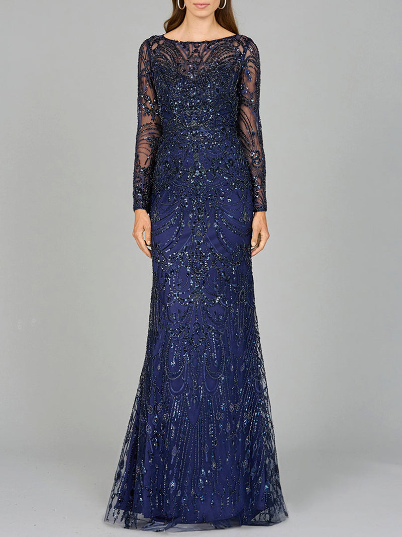 Long Sleeve Lace Gown