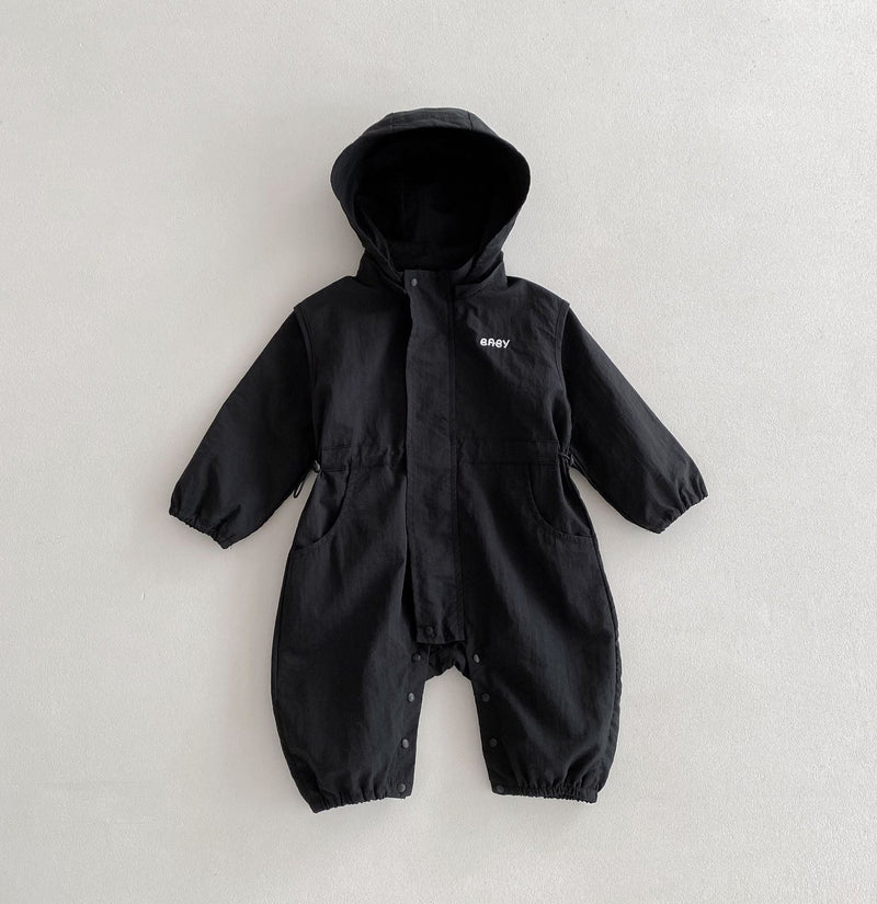 New Boys And Girls Hooded Work Clothes Jumpsuit Western Style Romper