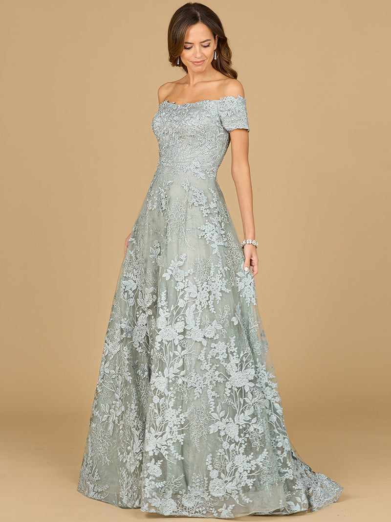 Off Shoulder A-Line Gown