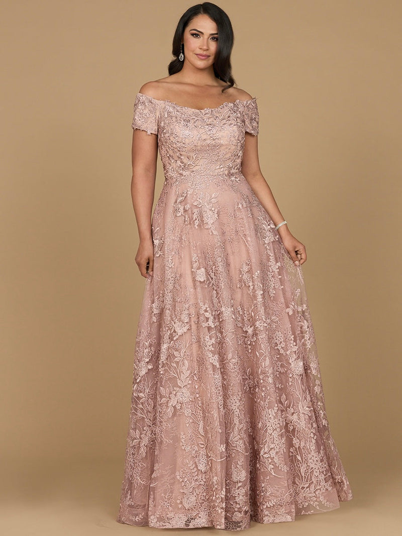 Off Shoulder A-Line Gown