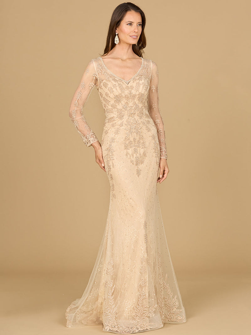 Long Sleeve Lace Mermaid Gown