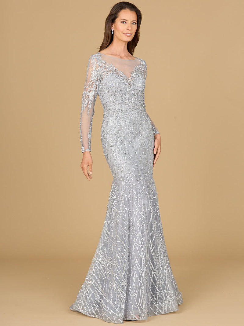 Mermaid, Long Sleeve Lace Gown
