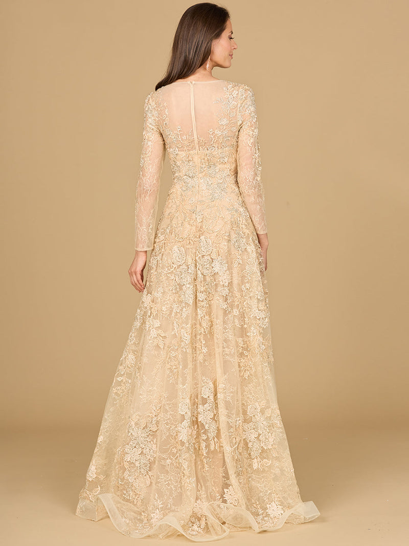 Lace Ballgown with Long Sleeves