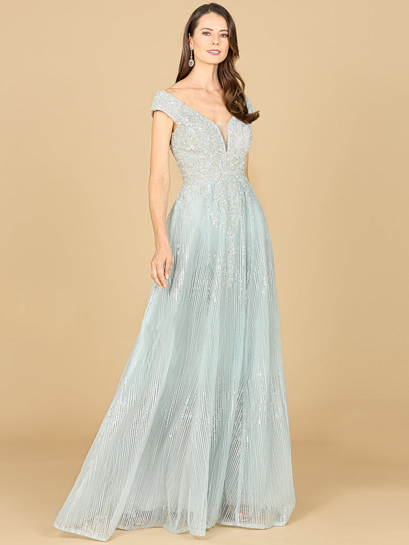 Cap Sleeve Lace Ballgown