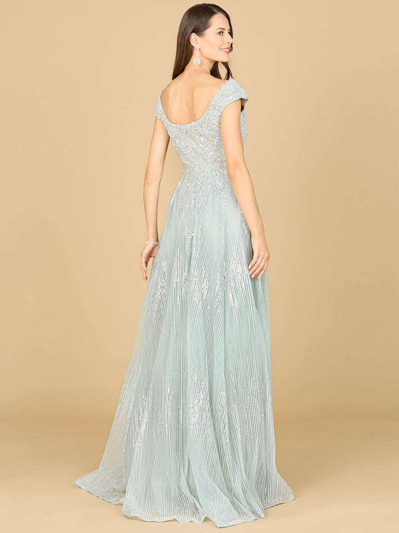 Cap Sleeve Lace Ballgown