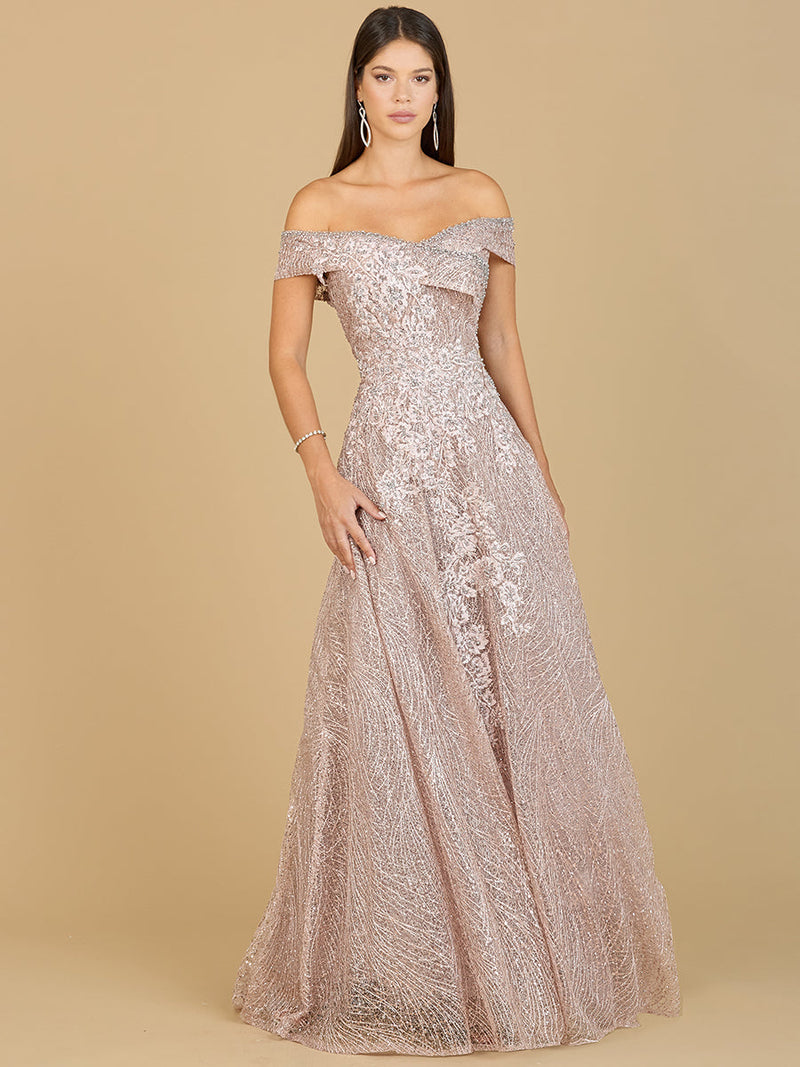 Off Shoulder A-Line Gown
