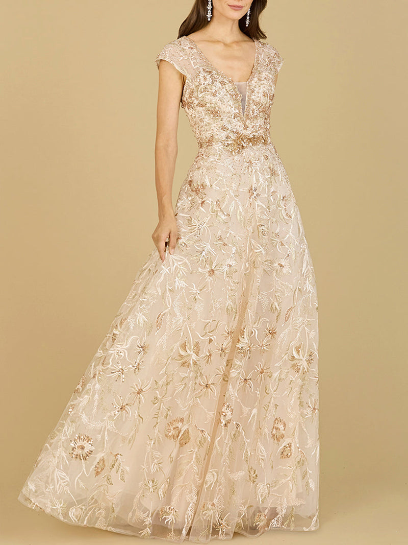 Lace Embellished A-Line Dress