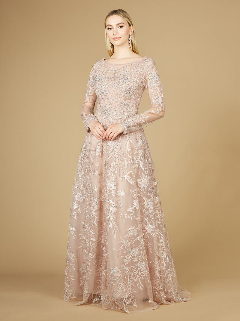 Long Sleeve High Neck Gown