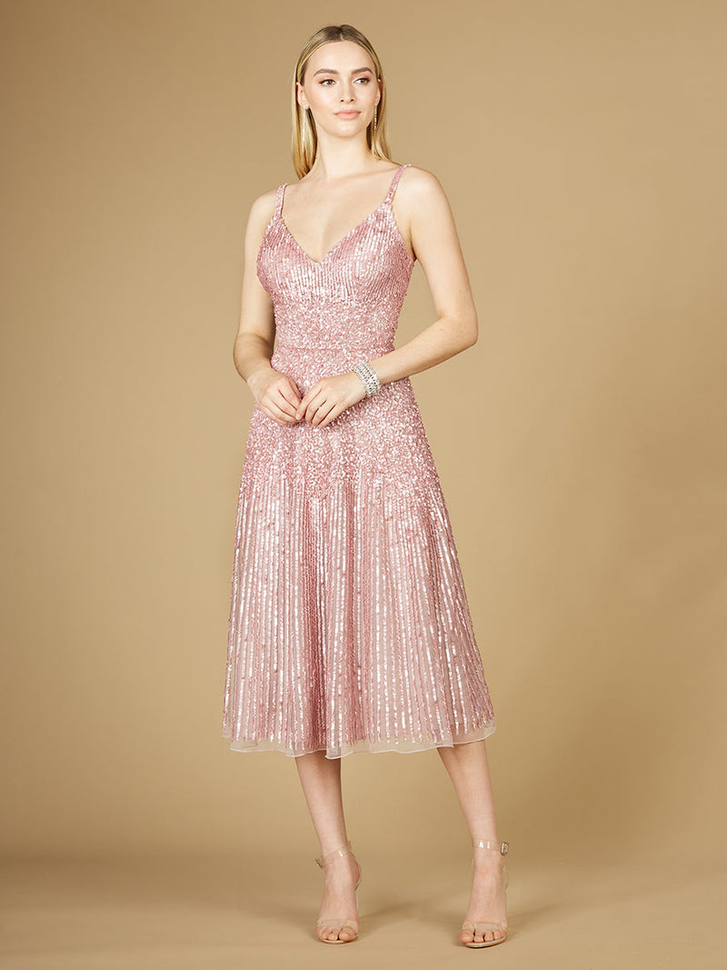 Flowing, Sequin Midi Dress