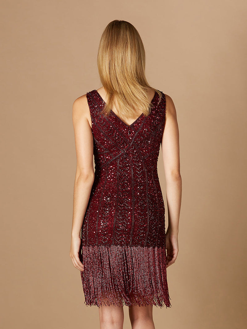 Beaded Fringe Cocktail Dress