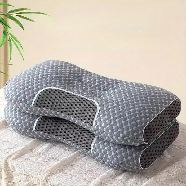 3D Knitted Cotton Massage Pillow – Soft, Breathable Neck Support Cushion