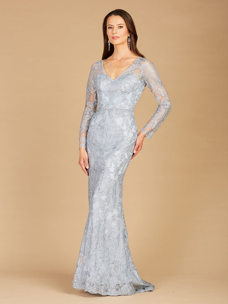 Long Sleeve Lace Mermaid Gown