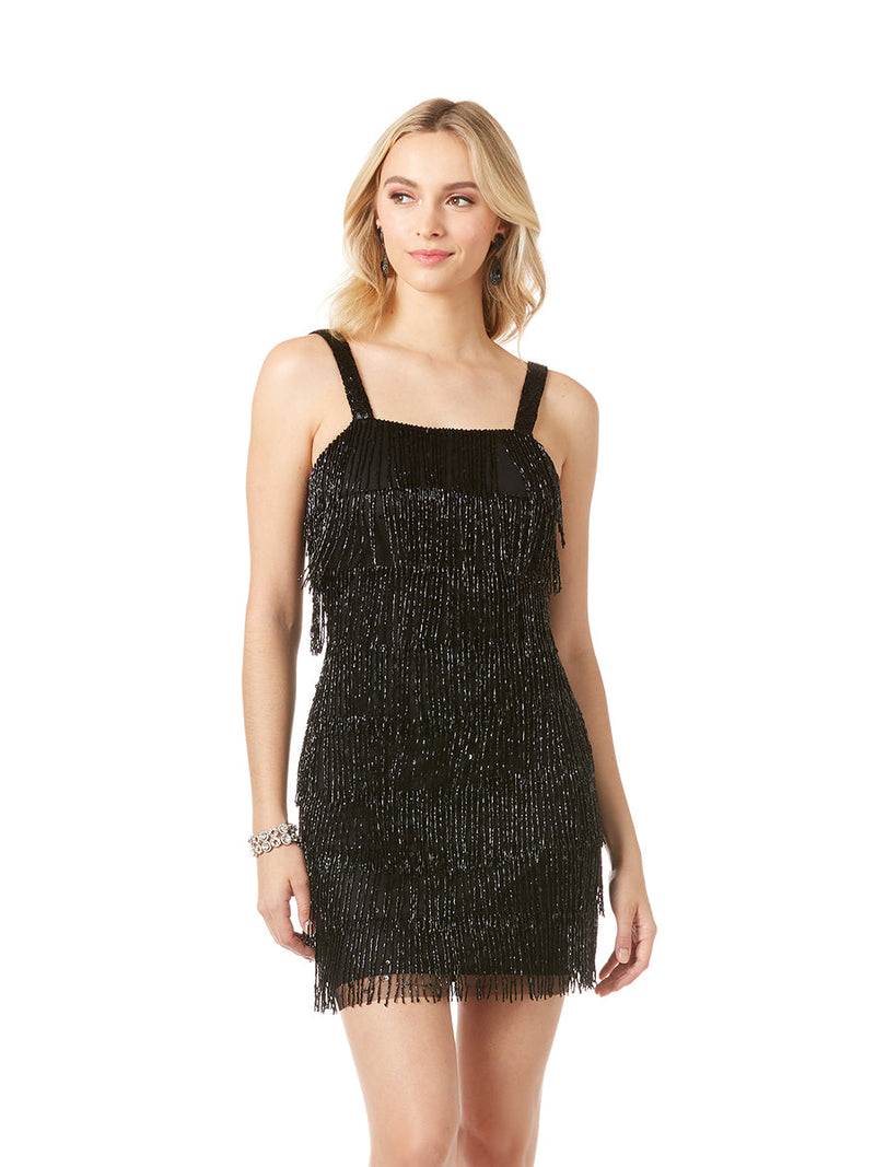 Lara 29488 - Beaded Fringe Cocktail Dress