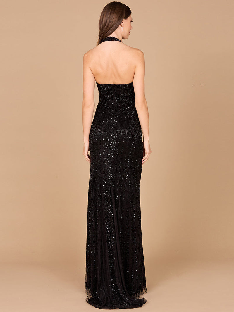 Halter Neck Dress with Keyhole