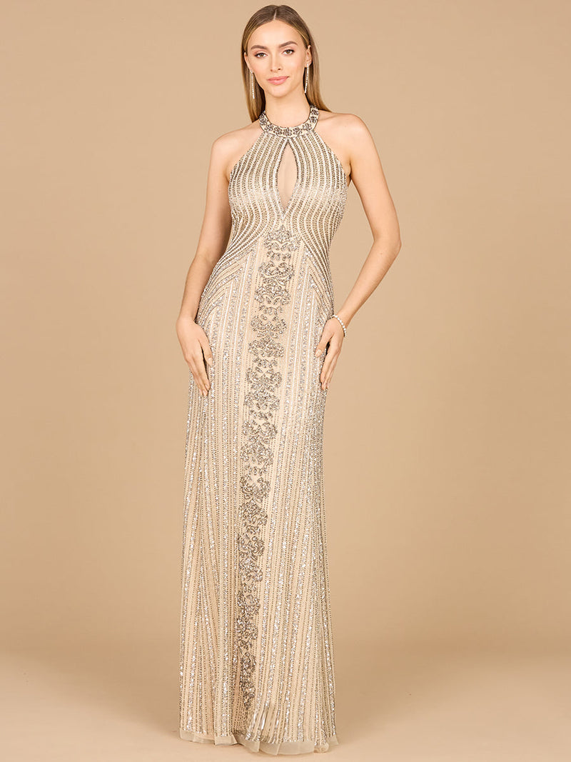 Halter Neck Dress with Keyhole