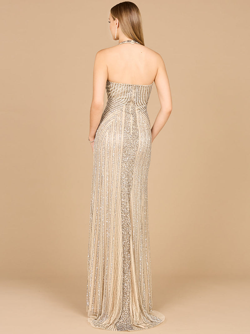 Halter Neck Dress with Keyhole