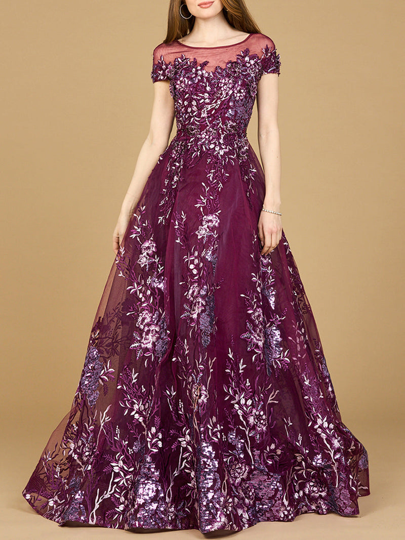 Lara 29619 - Beautiful Lace Applique A-line Ball Gown