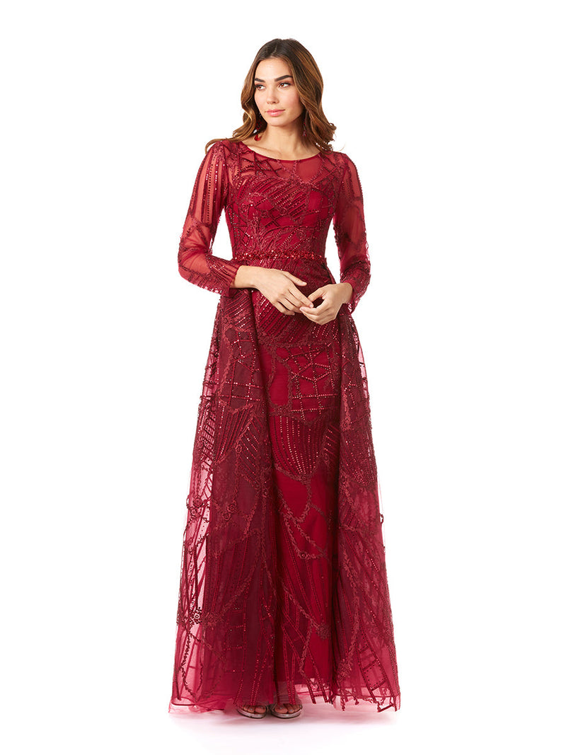 Lara 29633 - Gorgeous Overskirt Dress with Long Sleeves
