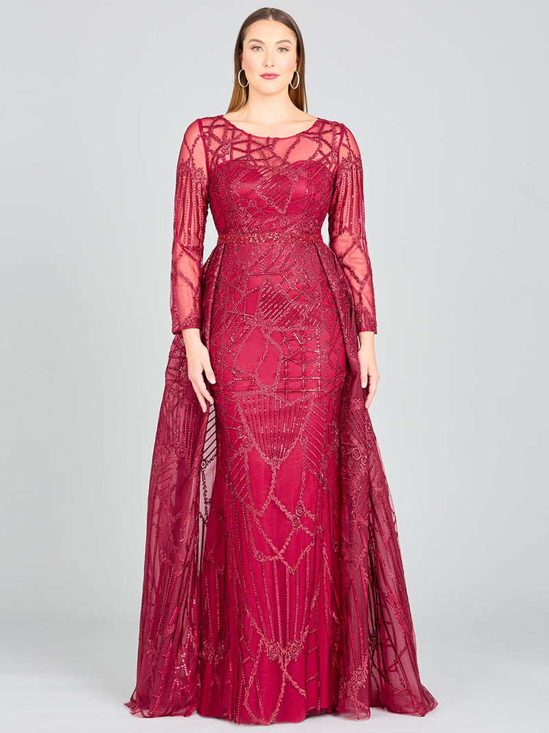 Lara 29633 - Gorgeous Overskirt Dress with Long Sleeves