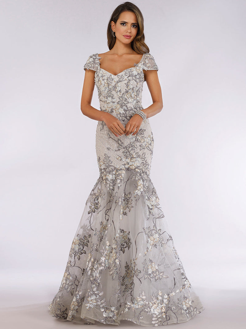 Lara 29642 - Cap Sleeve Mermaid Gown
