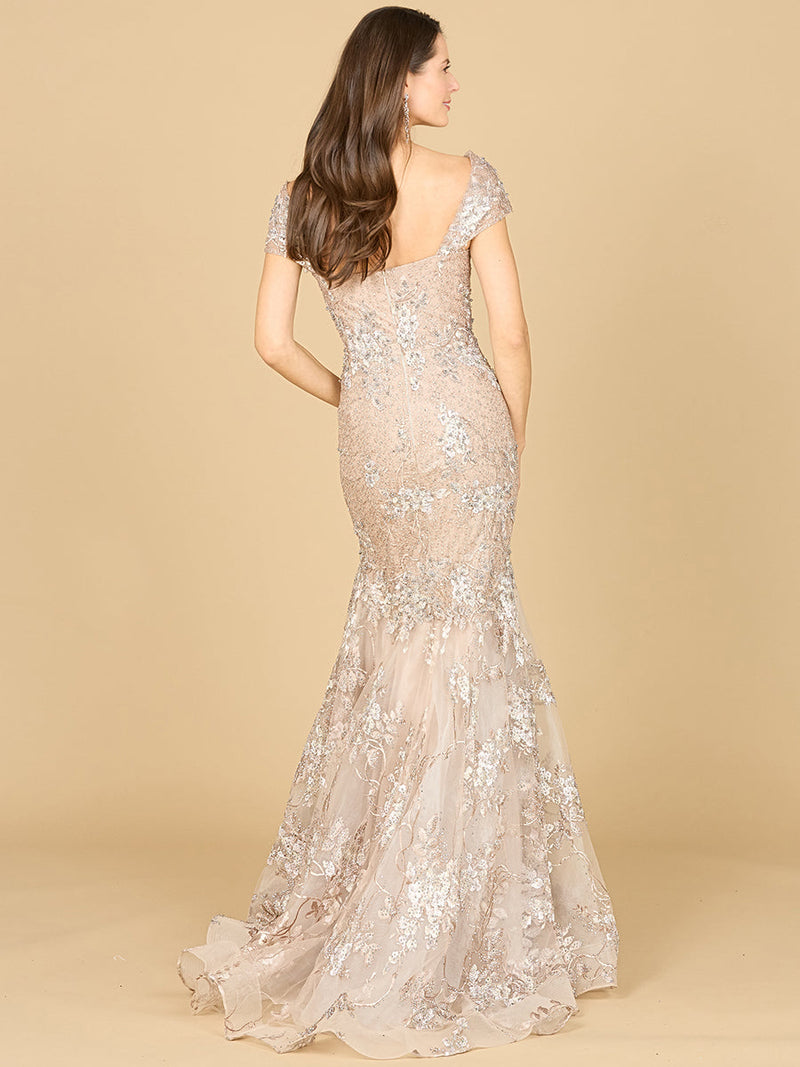 Lara 29642 - Cap Sleeve Mermaid Gown