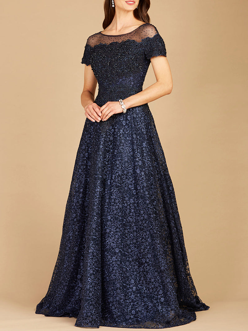 Lara 29765 - Sheer Off Shoulder Ball Gown