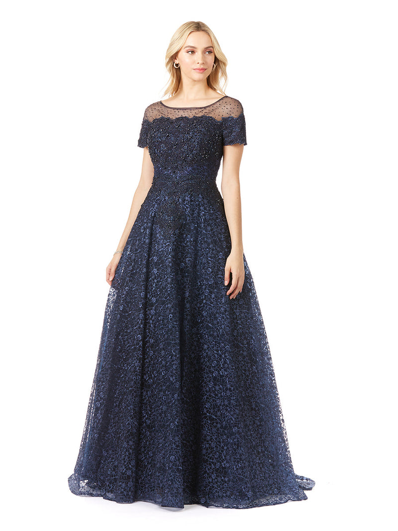 Lara 29765 - Sheer Off Shoulder Ball Gown