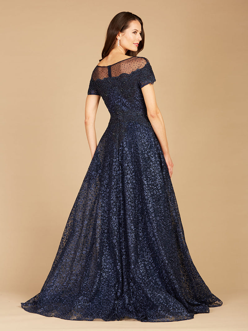 Lara 29765 - Sheer Off Shoulder Ball Gown