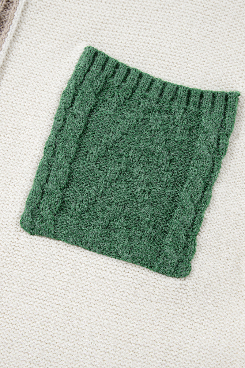 Evelyn Patched Drop Shoulder Sweater