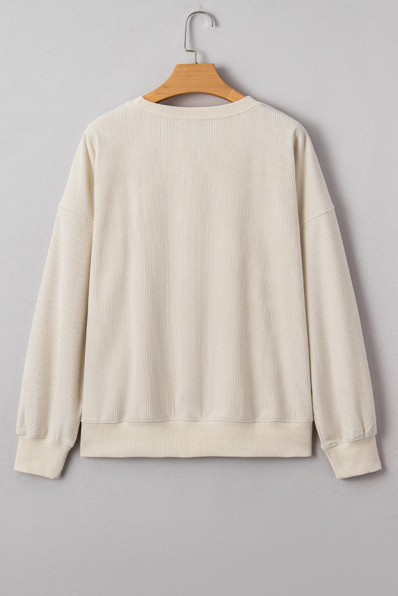 Sylevi Graphic Ribbed Loose Sweatshirt