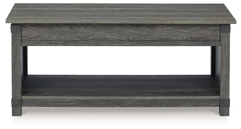 Freedan - Rect Lift Top Cocktail Table - Grayish Brown